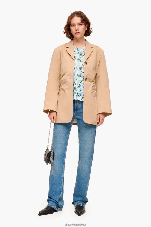 Bimba Y Lola Leichtes T-Shirt mit Tierbürste Blau Kleidung T04ZZ292