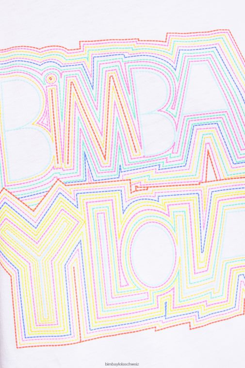 Bimba Y Lola Logo-T-Shirt Weiss Kleidung T04ZZ258