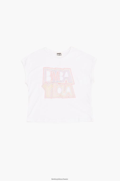 Bimba Y Lola Logo-T-Shirt Weiss Kleidung T04ZZ258