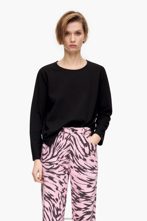 Bimba Y Lola Strick-T-Shirt Schwarz Kleidung T04ZZ301