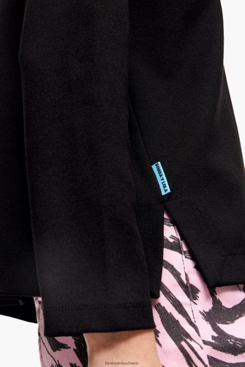 Bimba Y Lola Strick-T-Shirt Schwarz Kleidung T04ZZ301