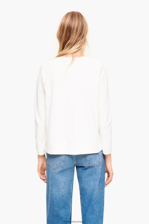 Bimba Y Lola Strick-T-Shirt Weiss Kleidung T04ZZ300