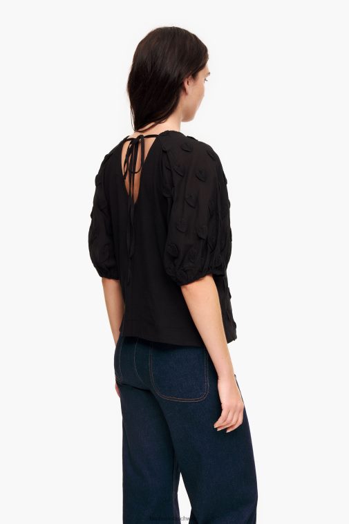 Bimba Y Lola T-Shirt aus doppeltem Stoff Schwarz Kleidung T04ZZ286