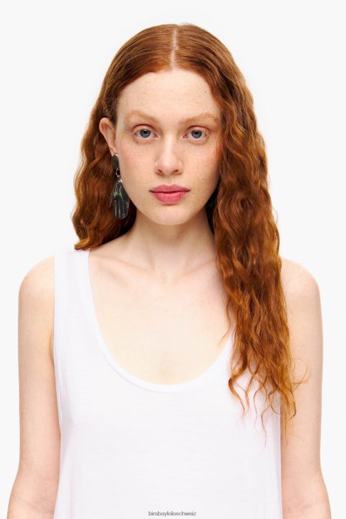 Bimba Y Lola T-Shirt in A-Linie Weiss Kleidung T04ZZ316