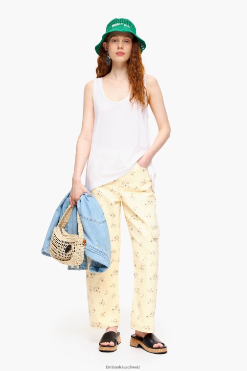 Bimba Y Lola T-Shirt in A-Linie Weiss Kleidung T04ZZ316