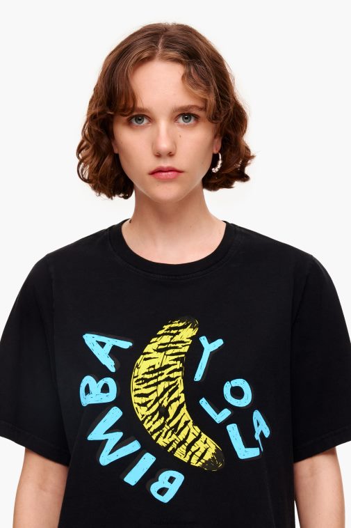 Bimba Y Lola T-Shirt mit Bananen-Print Schwarz Kleidung T04ZZ278