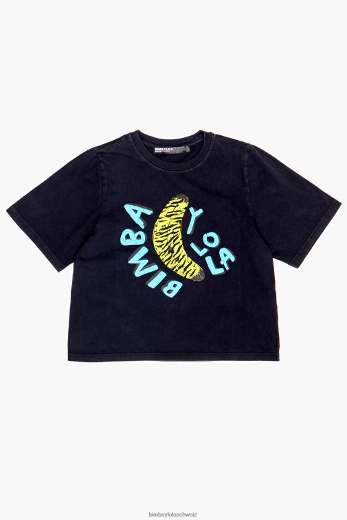 Bimba Y Lola T-Shirt mit Bananen-Print Schwarz Kleidung T04ZZ278