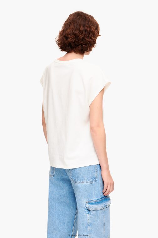 Bimba Y Lola T-Shirt mit Bleistift-Logo Elfenbein Kleidung T04ZZ260