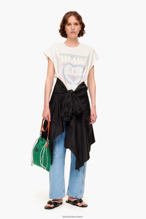 Bimba Y Lola T-Shirt mit Bleistift-Logo Elfenbein Kleidung T04ZZ260