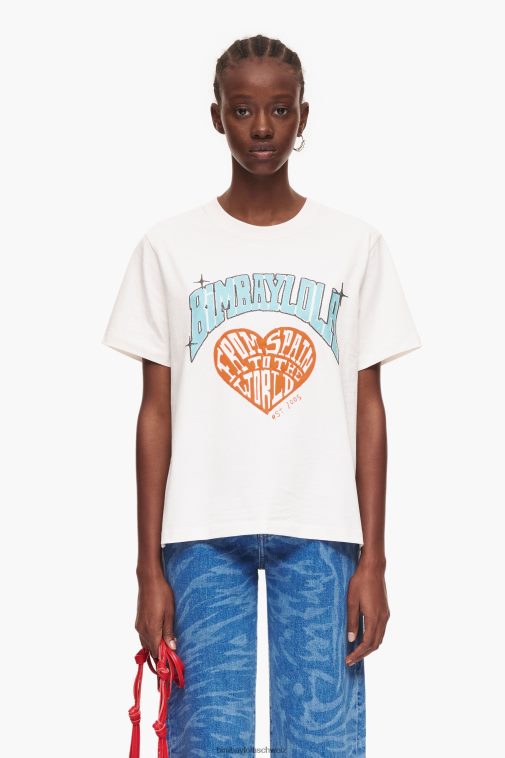 Bimba Y Lola T-Shirt mit Universitätslogo Weiss Kleidung T04ZZ277