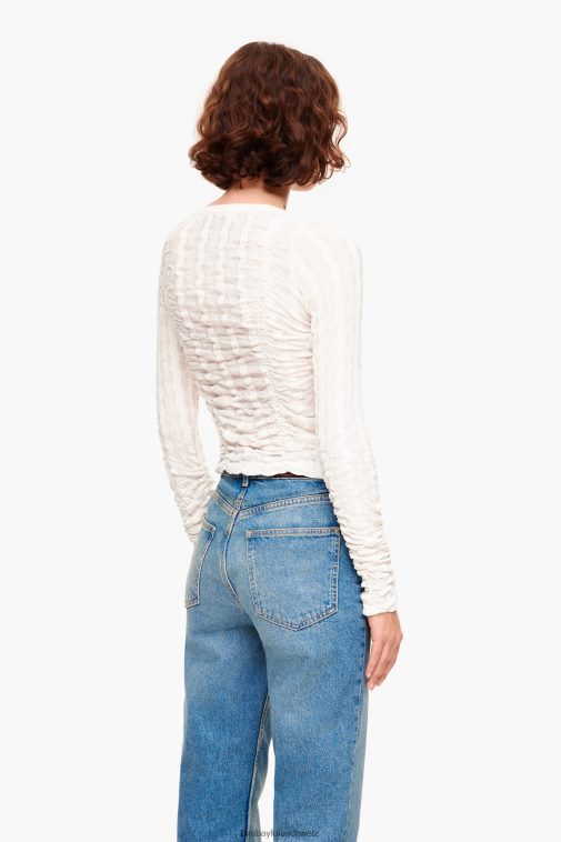 Bimba Y Lola Tailliertes T-Shirt mit Textur Elfenbein Kleidung T04ZZ312