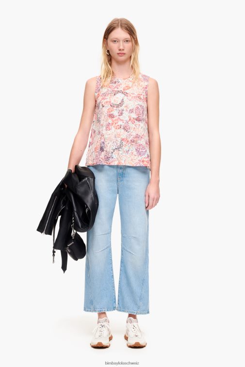 Bimba Y Lola Voll bedrucktes T-Shirt Früchte Kleidung T04ZZ293