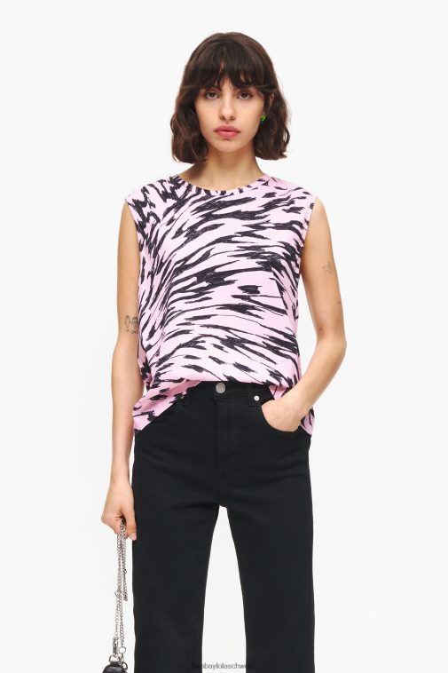 Bimba Y Lola Zweifarbiges T-Shirt aus Baumwolle mit Schmetterlingsflügeln Rosa Kleidung T04ZZ299