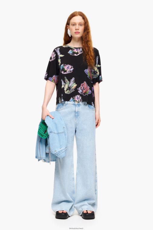 Bimba Y Lola dunkles Korallen-T-Shirt grau Kleidung T04ZZ266