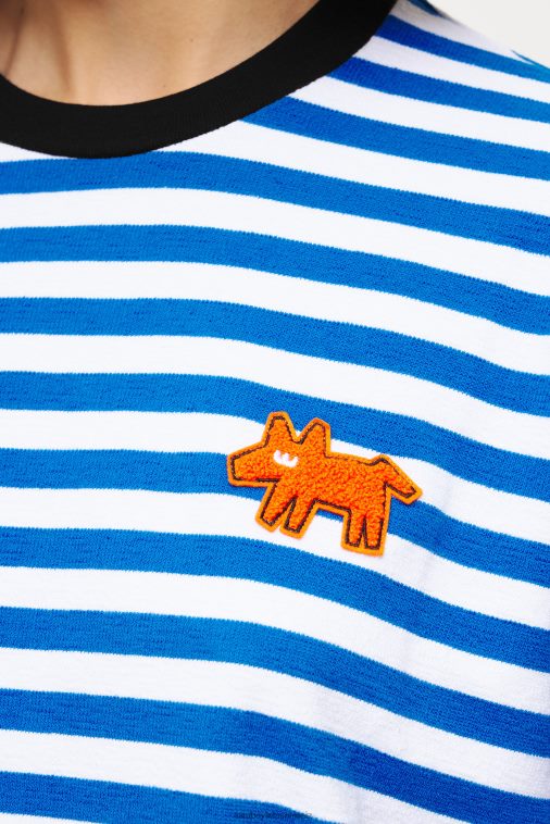 Bimba Y Lola gestreiftes T-Shirt Blau Kleidung T04ZZ253