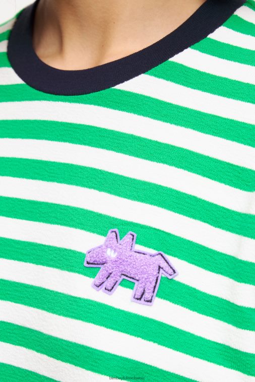 Bimba Y Lola gestreiftes T-Shirt Grün Kleidung T04ZZ255