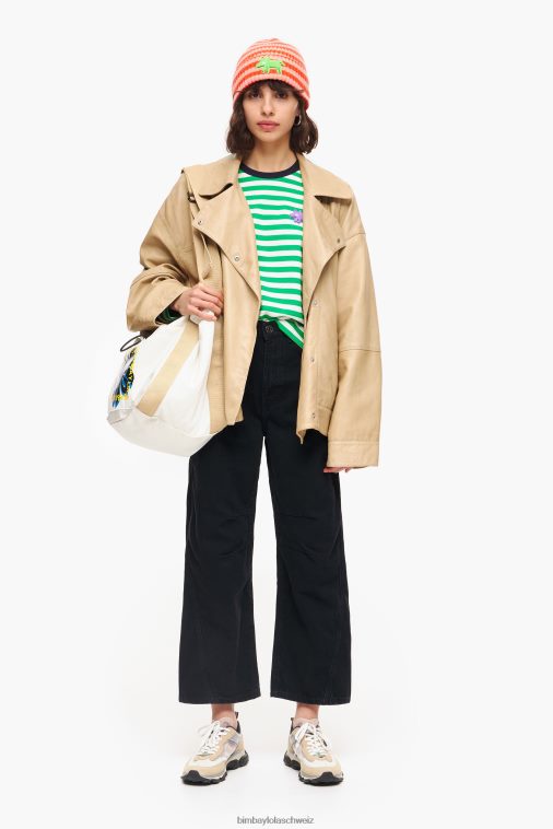 Bimba Y Lola gestreiftes T-Shirt Grün Kleidung T04ZZ255