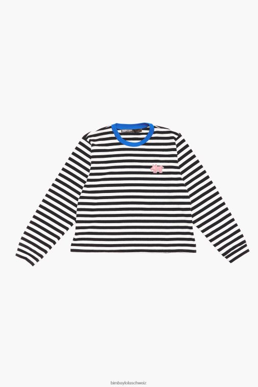Bimba Y Lola gestreiftes T-Shirt Schwarz Kleidung T04ZZ251