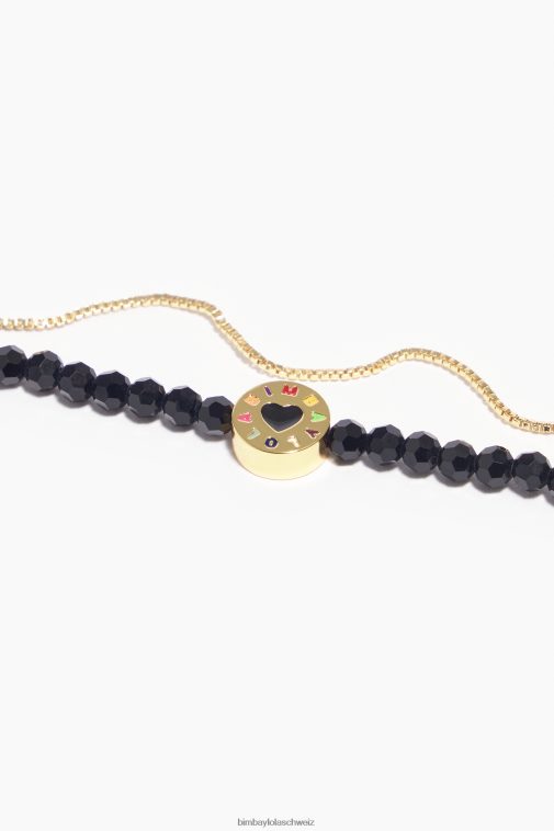 Bimba Y Lola Doppelarmband mit Kristallen Schwarz Zubehör T04ZZ668