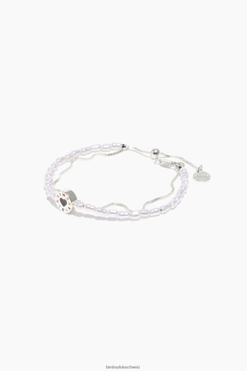 Bimba Y Lola Doppelperlenarmband Silber Zubehör T04ZZ722