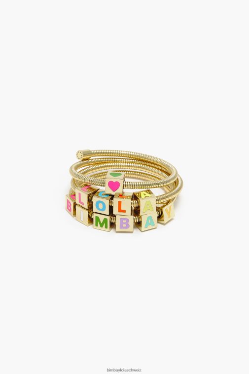Bimba Y Lola Logo-Armband mit Spiralkette golden Zubehör T04ZZ662