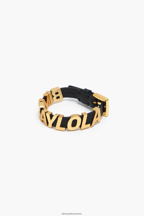 Bimba Y Lola Logo-Lederarmband Schwarz Zubehör T04ZZ660