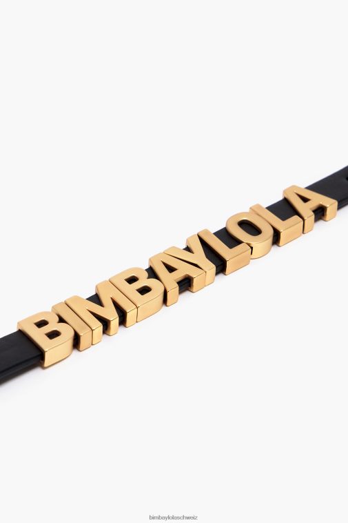 Bimba Y Lola Logo-Lederarmband Schwarz Zubehör T04ZZ660