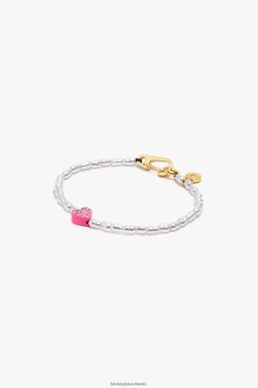 Bimba Y Lola Perlen-Herz-Armband Rosa Zubehör T04ZZ786