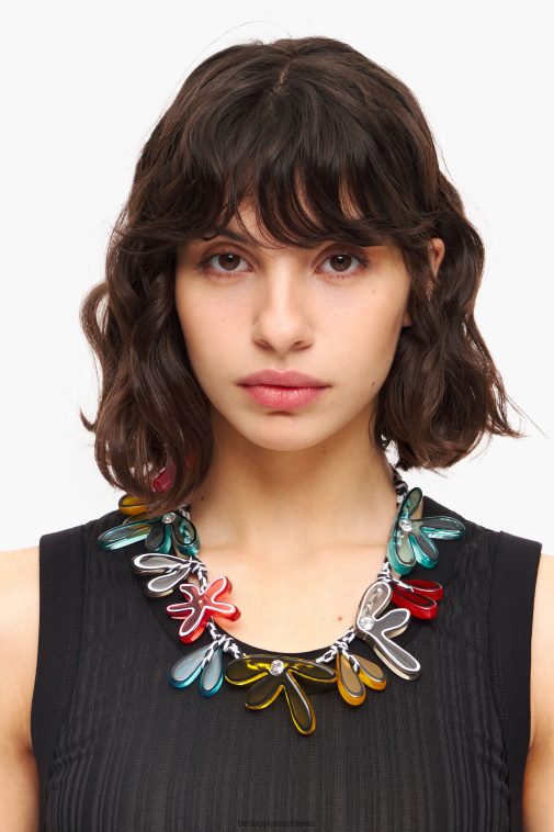 Bimba Y Lola Blumen-Kordel-Halskette Schwarz Zubehör T04ZZ743