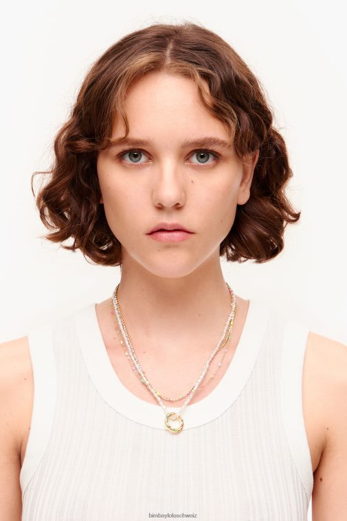 Bimba Y Lola Kurze Halskette mit Kette Perlen Zubehör T04ZZ714
