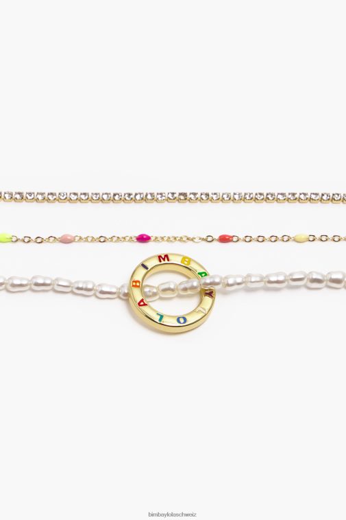 Bimba Y Lola Kurze Halskette mit Kette Perlen Zubehör T04ZZ714