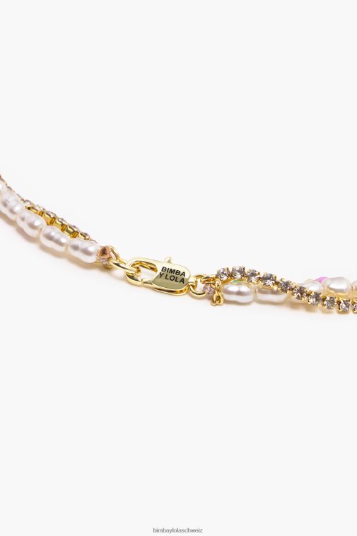 Bimba Y Lola Kurze Halskette mit Kette Perlen Zubehör T04ZZ714