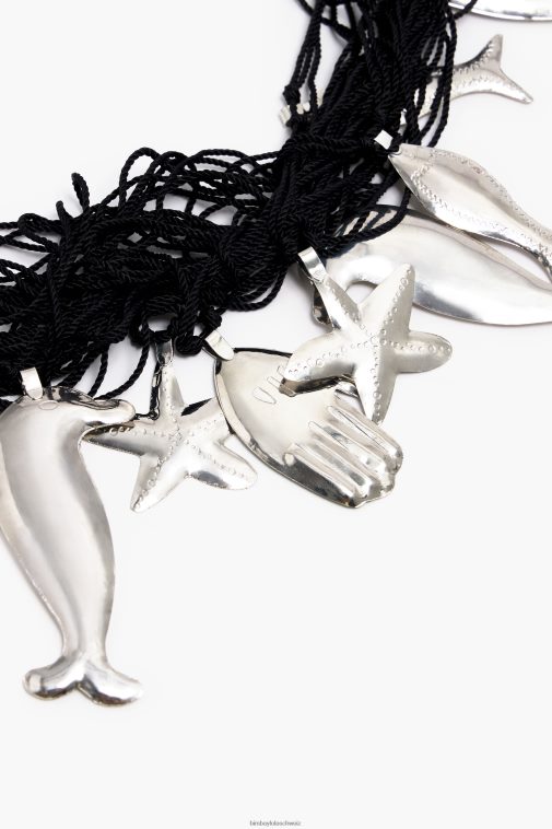 Bimba Y Lola Lange Kordel-Delphin-Halskette Schwarz Zubehör T04ZZ849