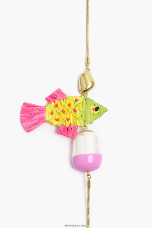 Bimba Y Lola Mehrfarbige Bast-Halskette Rosa Zubehör T04ZZ700