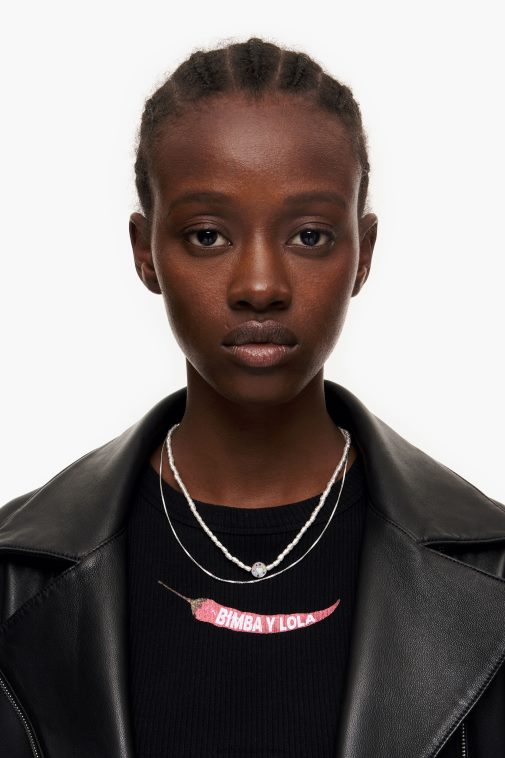 Bimba Y Lola kurze goldene Halskette Silber Zubehör T04ZZ665