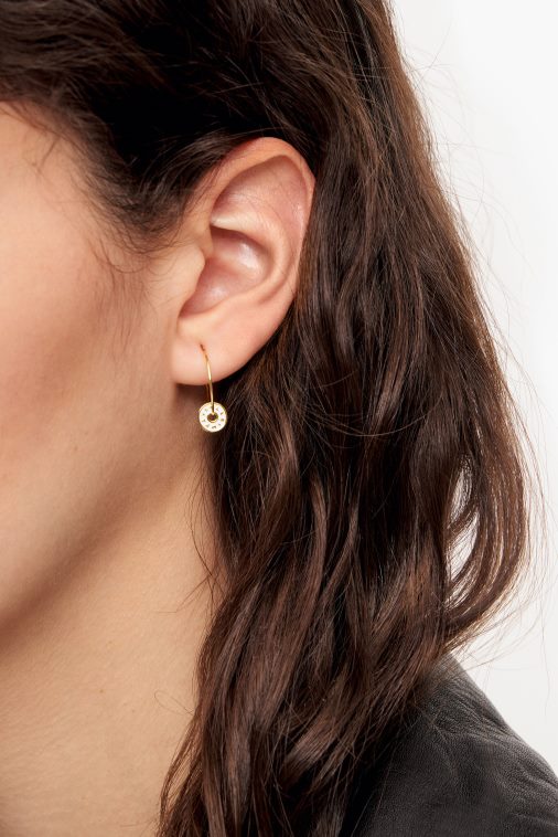 Bimba Y Lola Creolen mit Emaille-Logo Weiss Zubehör T04ZZ828