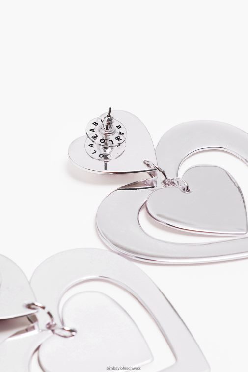 Bimba Y Lola Creolen mit Herzkristallen Silber Zubehör T04ZZ739