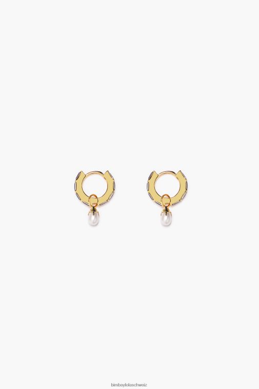 Bimba Y Lola Creolen mit Kristallperlen Schwarz Zubehör T04ZZ781