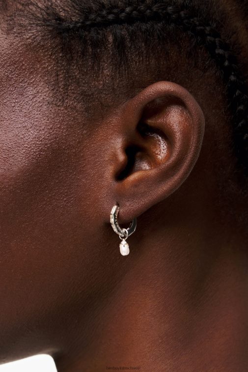 Bimba Y Lola Creolen mit Kristallperlen Silber Zubehör T04ZZ783