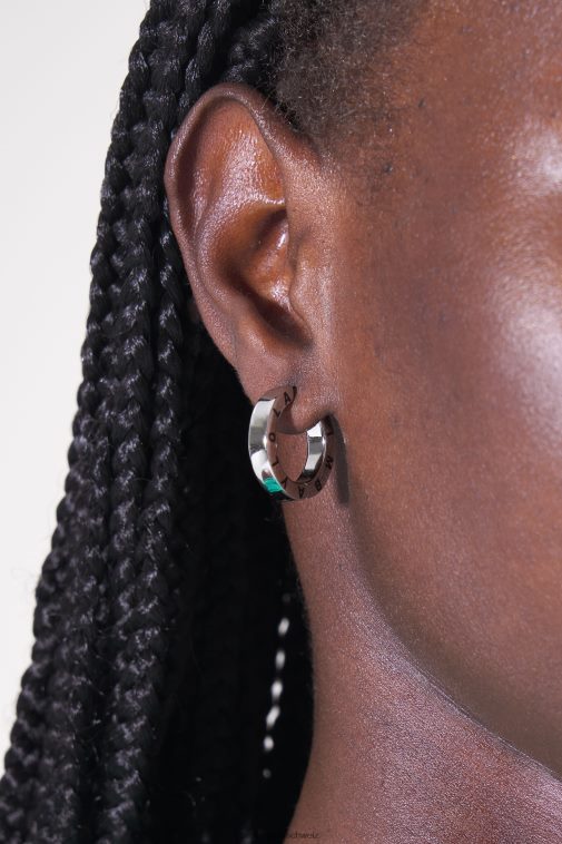 Bimba Y Lola Creolen mit Logo Silber Zubehör T04ZZ1140