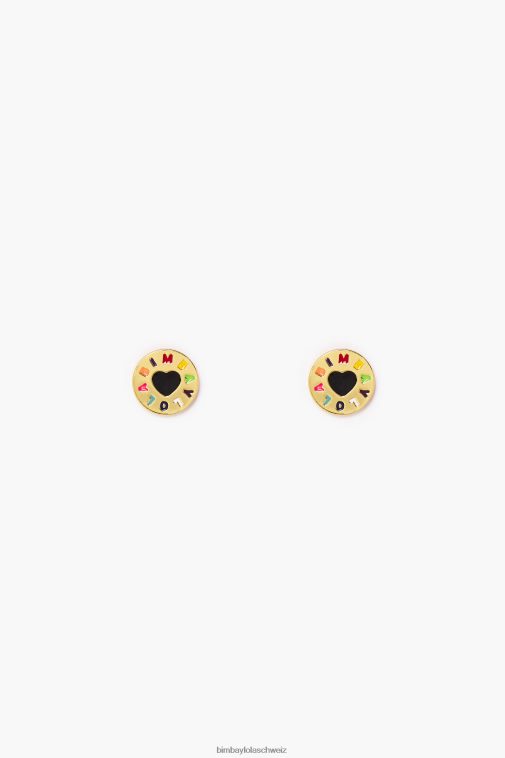 Bimba Y Lola Herzohrringe mit Logo golden Zubehör T04ZZ693