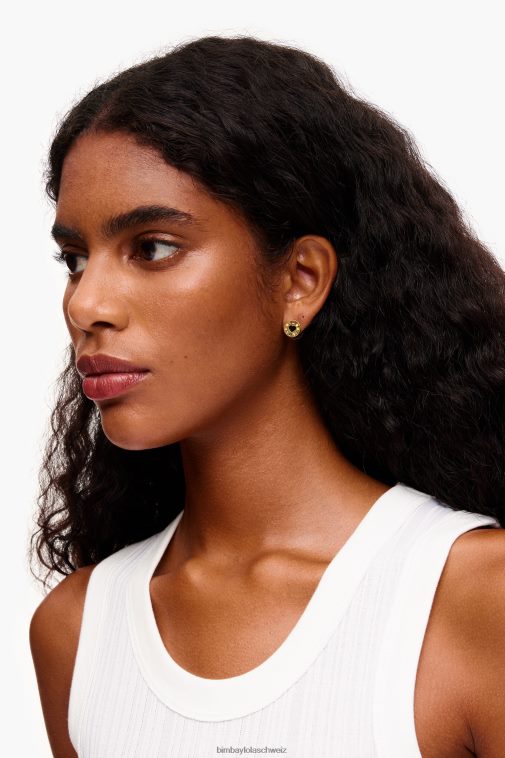 Bimba Y Lola Herzohrringe mit Logo golden Zubehör T04ZZ693