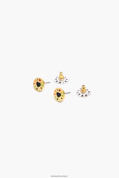 Bimba Y Lola Herzohrringe mit Logo golden Zubehör T04ZZ693