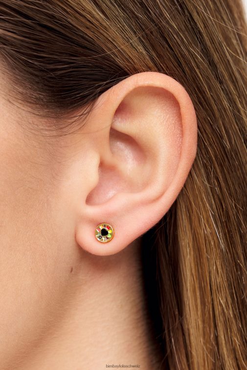 Bimba Y Lola Kleine Herzohrringe mit Logo golden Zubehör T04ZZ695