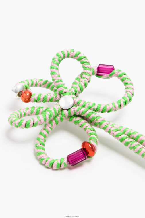 Bimba Y Lola Kordelblumen-Ohrring Rosa Zubehör T04ZZ848