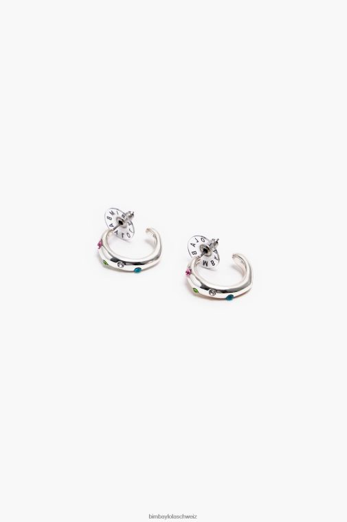 Bimba Y Lola Kristall-Creolen Silber Zubehör T04ZZ677