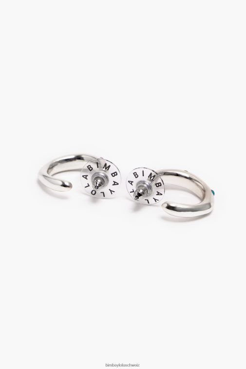 Bimba Y Lola Kristall-Creolen Silber Zubehör T04ZZ677