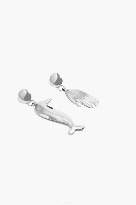 Bimba Y Lola Lange Delphin-Ohrringe Zubehör Silber T04ZZ850