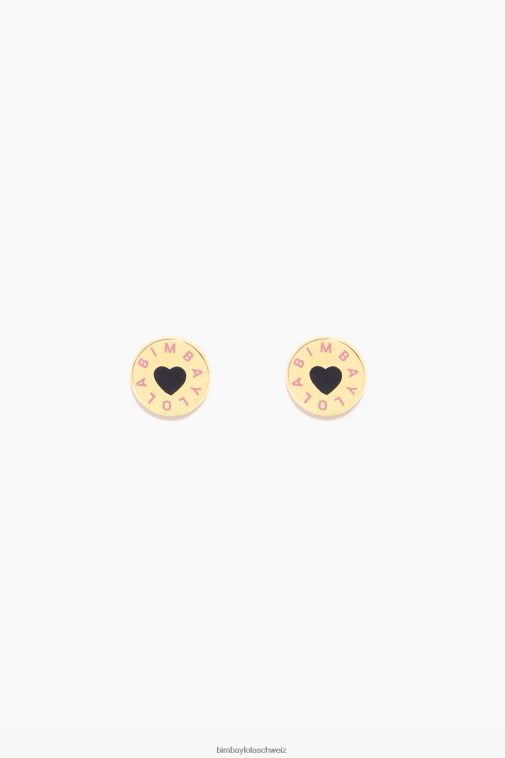 Bimba Y Lola Ohrringe mit Knöpfen und Logo Schwarz Zubehör T04ZZ806