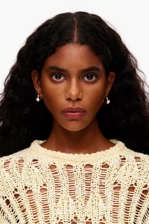 Bimba Y Lola goldene Creolen Blume Zubehör T04ZZ676